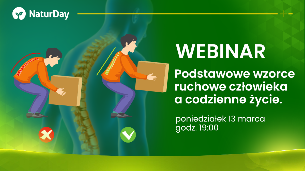 Uwaga webinar! Podstawowe wzorce ruchowe człowieka a codzienne życie.