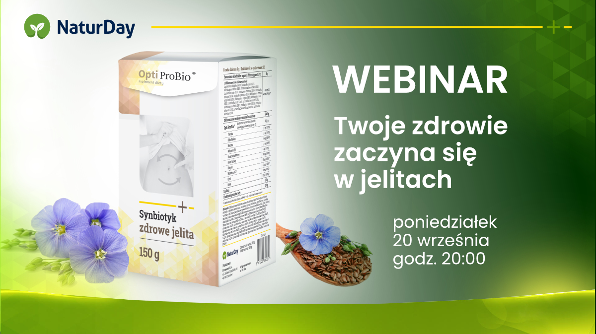 Uwaga WEBINAR ! Twoje zdrowie zaczyna sie w jelitach.